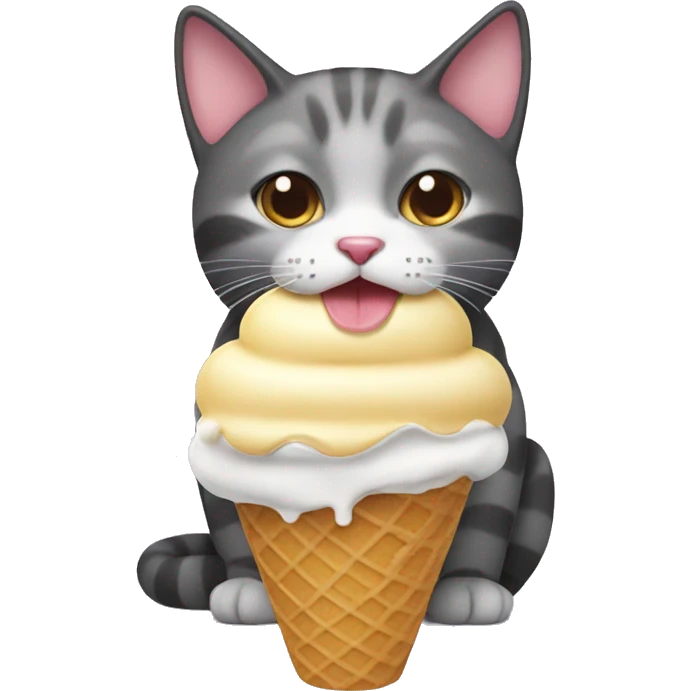 cat eating ice cream emoji