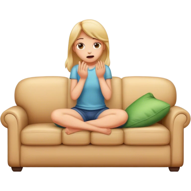 Girl farting on couch emoji