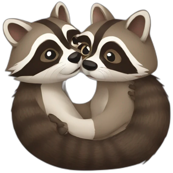 Raccoon otter kissing emoji