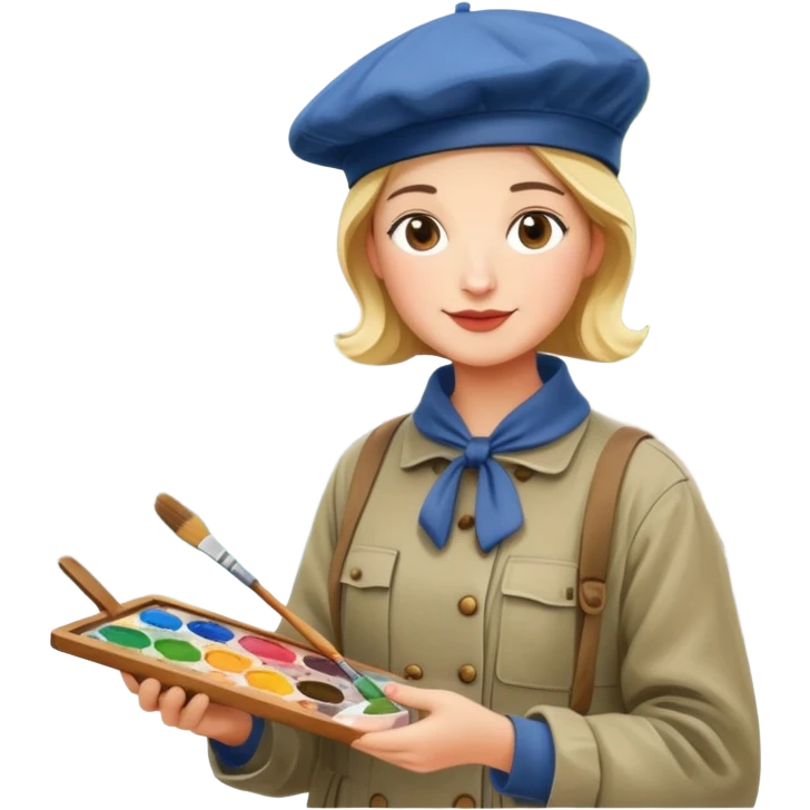 SPAM artist painting en plein aire in paris emoji