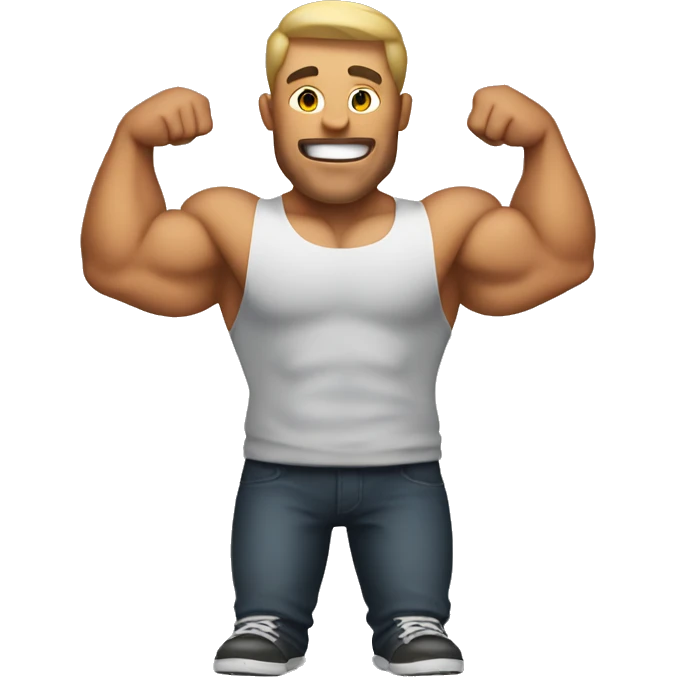 A guy with big muscular arms emoji