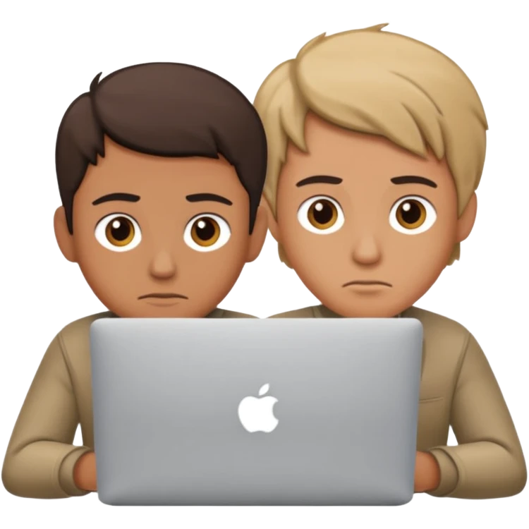 a man behind mackbook emoji