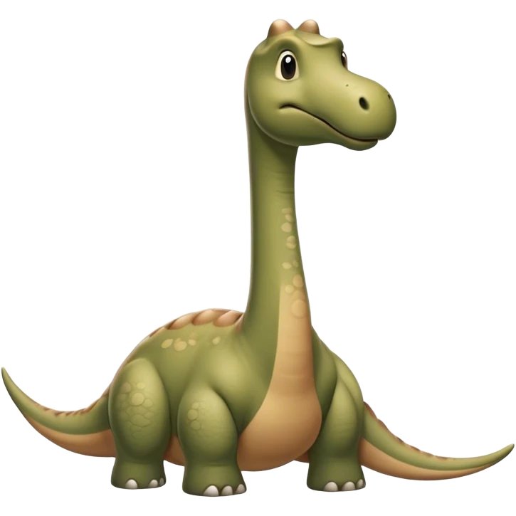 Beautiful and Majestic Brontosaurus Portrait Emoji, Head and body rendered in serene repose with a gentle, confident smile, showcasing its enormous, graceful neck and a massive, textured form with eyes softly closed in tranquil repose, Simplified yet exquisitely endearing features, highly detailed, glowing with a soft, drowsy ancient light, high shine, relaxed and utterly majestic, stylized with an air of timeless prehistoric splendor, soft glowing outline, capturing the essence of a beautiful and majestic Brontosaurus that embodies the serene power of the ancient world! emoji