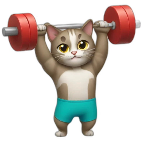 Cat weightlifting emoji