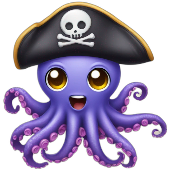 pirate cute octopus emoji