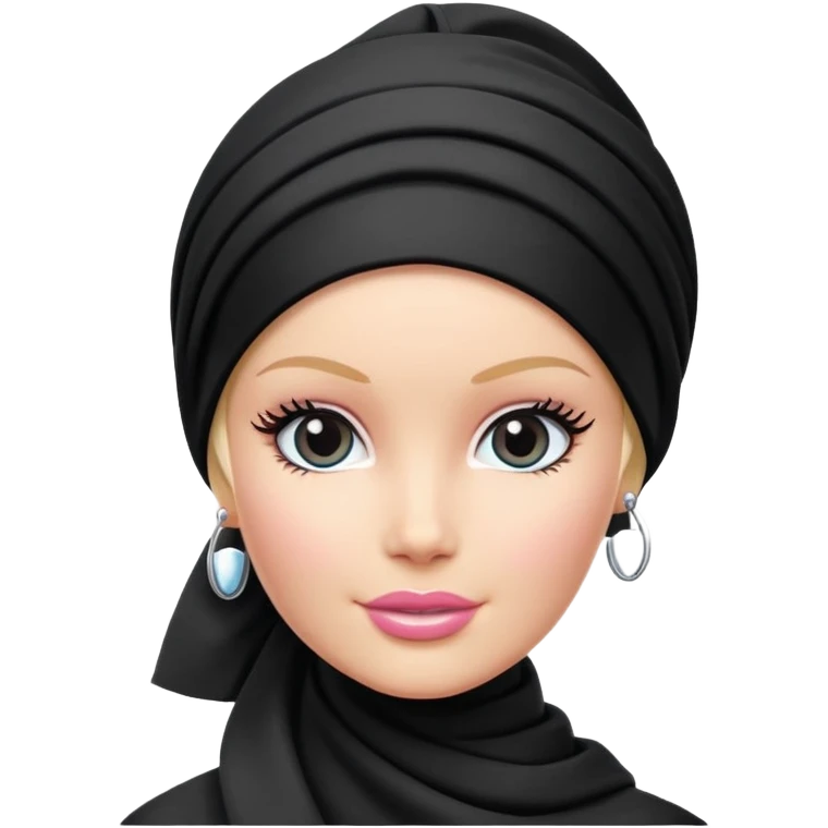Barbie wearing a black headscarf emoji