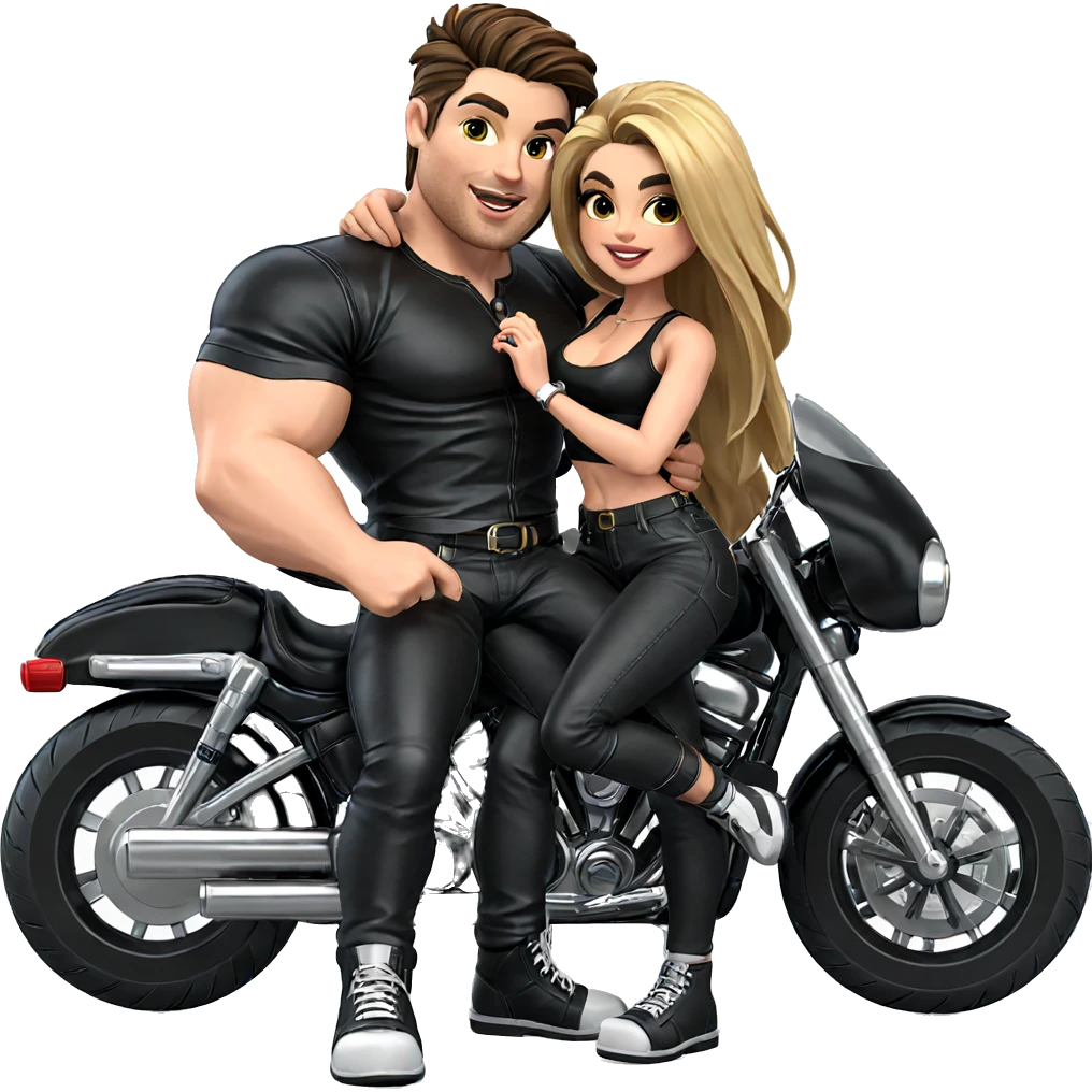 couple on motorcycle together emoji