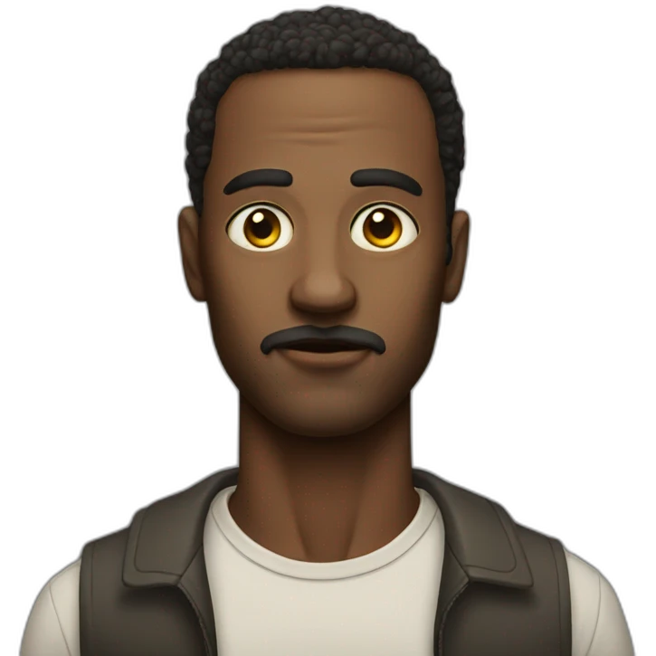 Portrait of a man with narrow eyes emoji