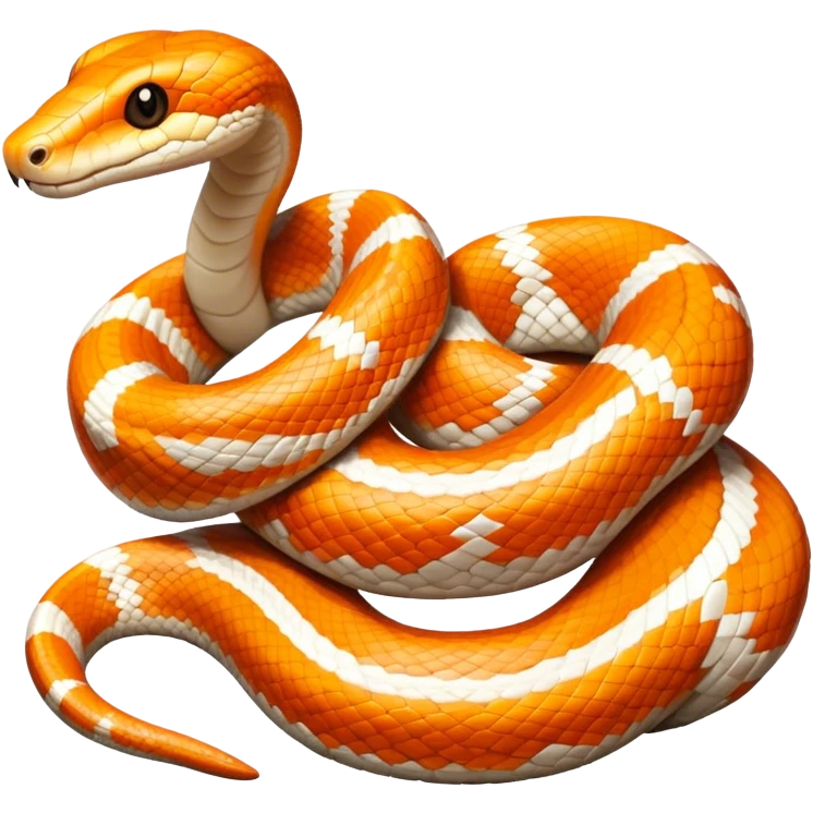 white and orange striped Boa Snake emoji