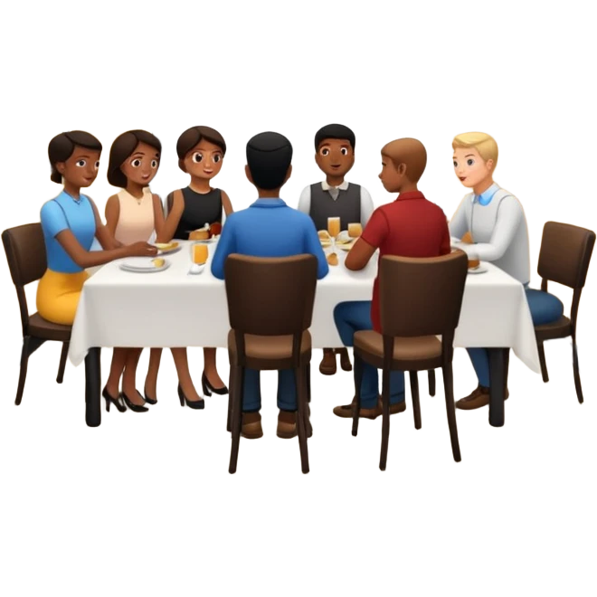 comversacion dentro de un restauant  emoji