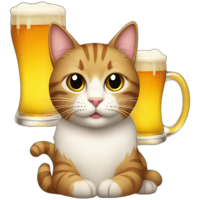 cat with beer glass emoji