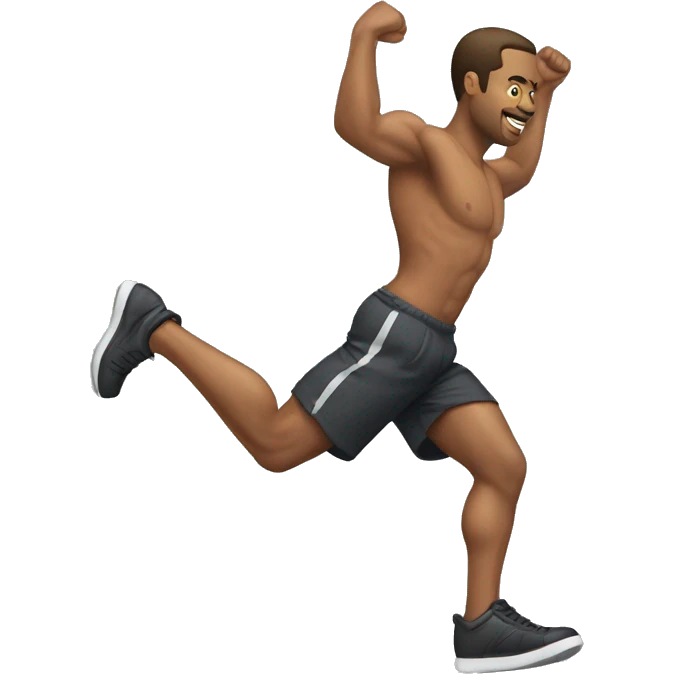A guy doing tricep kickback emoji