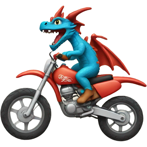 Dragon riding dirt bike emoji
