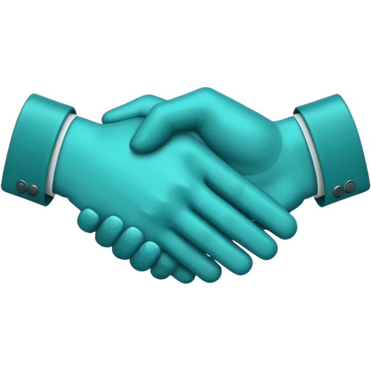 teal handshake amoji in the color hex of A8F2F9 emoji