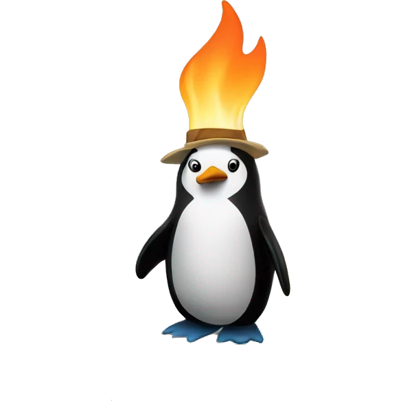 penguen and campfire emoji