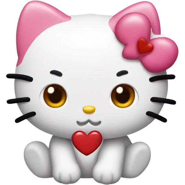 Hello kitty with heart eyes emoji