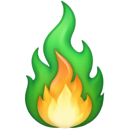 Green flames emoji