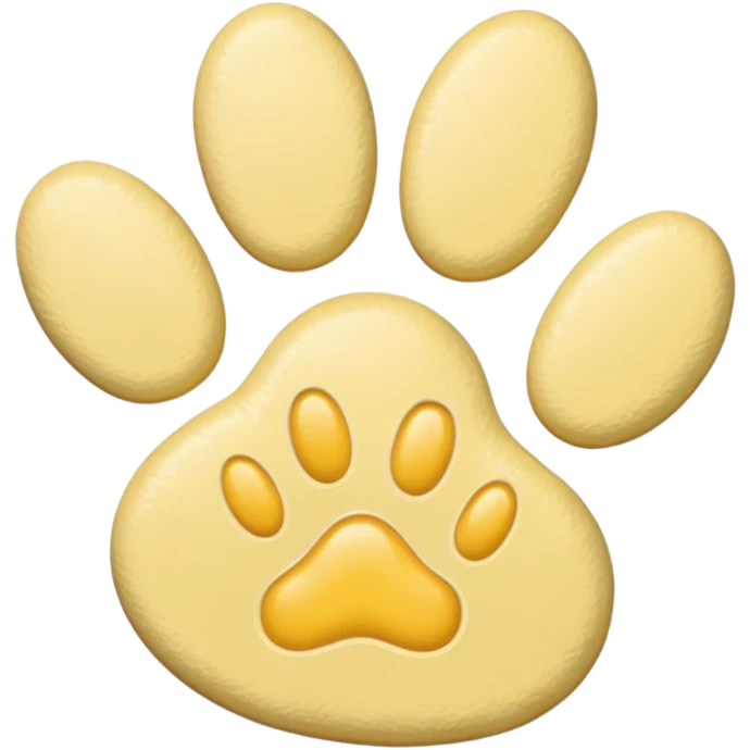 a pastel yellow pawprint emoji
