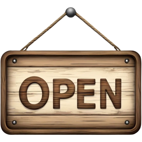 wooden open sign emoji