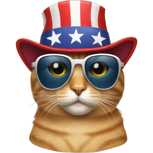 Cat with sunglasses and trump hat emoji
