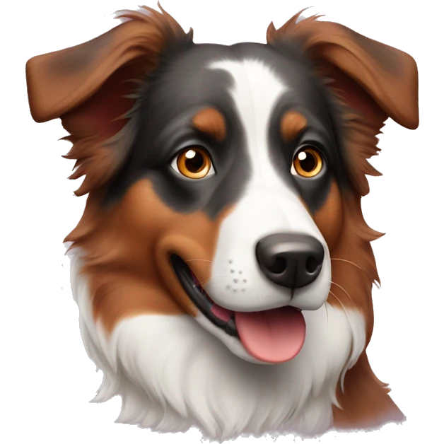 red tri australian shepard dog emoji