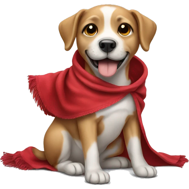 Dog with red clothe emoji