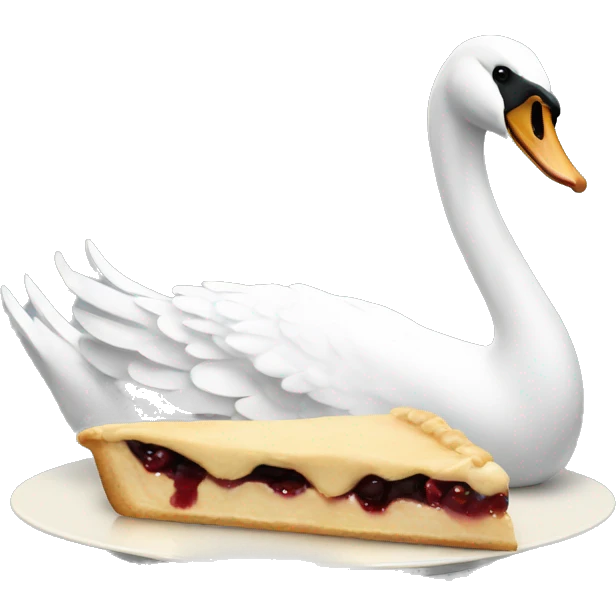 swan eating a pie emoji