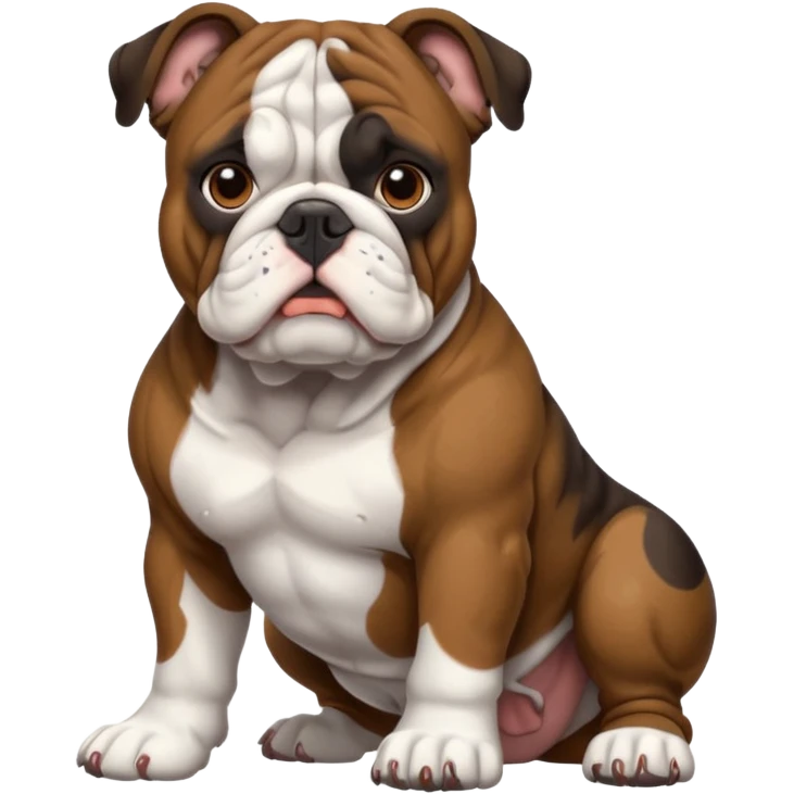 bulldog ingles atigrado cafe oscuro casi negro con blanco emoji