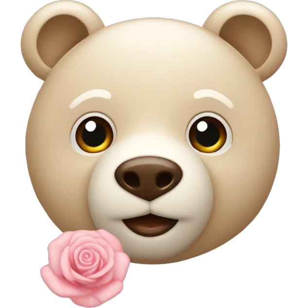 ours beige avec cœur rose pale emoji