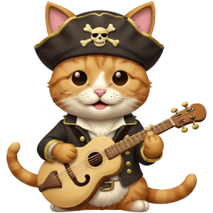 pirate cats with one eye closed with band emoji