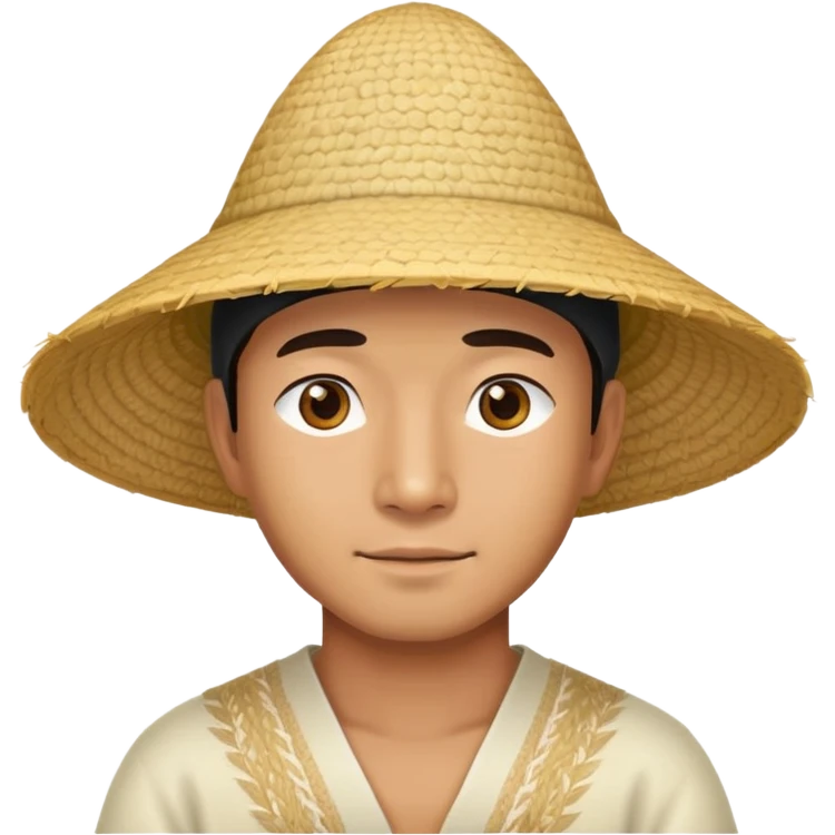 Asian man with rice hat emoji