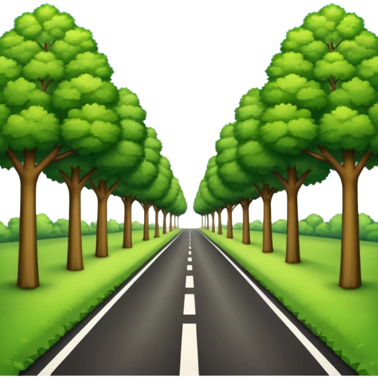 прямая дорога с деревьями по бокам emoji emoji
