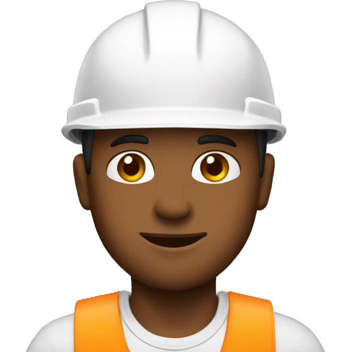 A braver man, brown skin, with a construction hat white emoji