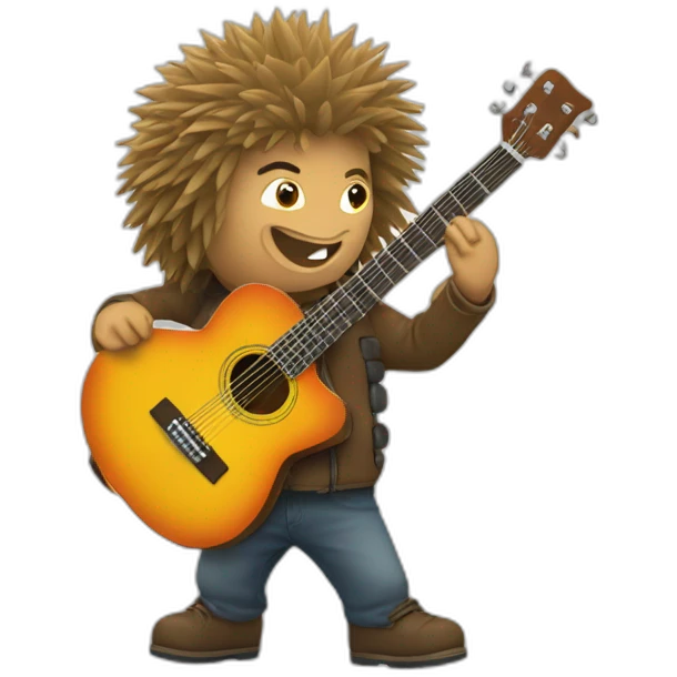 hérisson joue de la guitar emoji