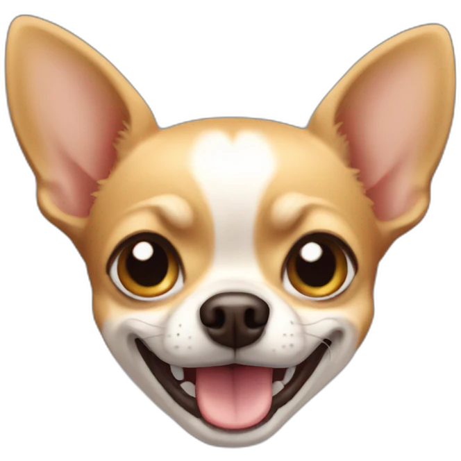 Chihuahua smiling strangly emoji