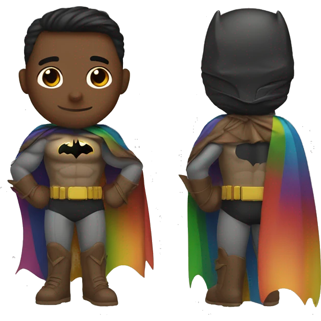 batman with rainbow cape brown skin emoji