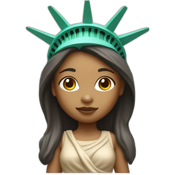 cute beige skin girl statue of liberty emoji