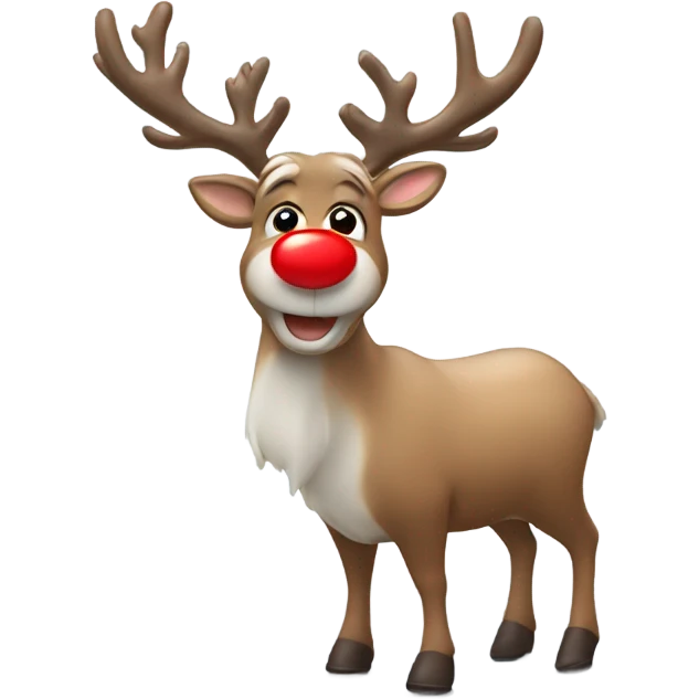 Reindeer with a red nose ￼ emoji