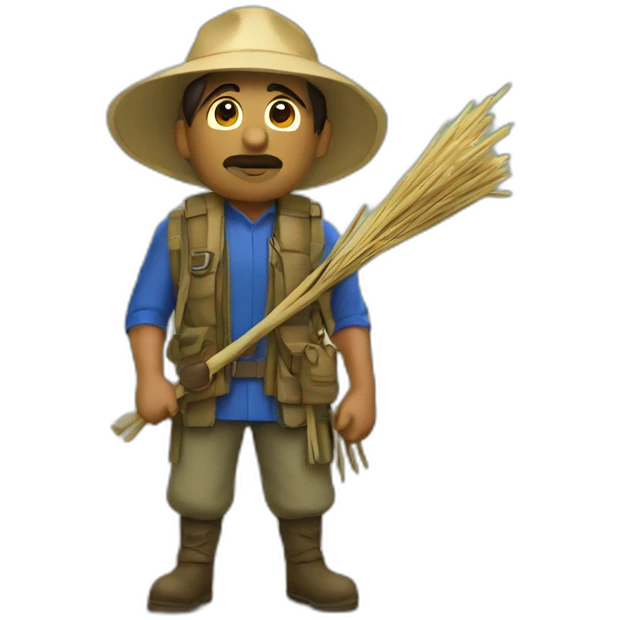 Montañista con bastones emoji