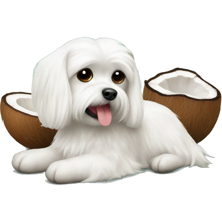 Maltese and coconut  emoji
