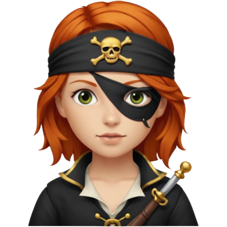 ginger hair pirate girl emoji