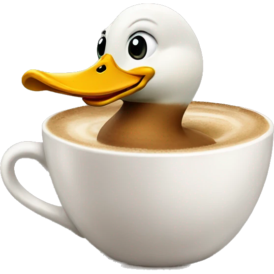 Duck with Starbucks cappuccino emoji