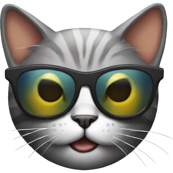 Cat with sunglasses punk emoji