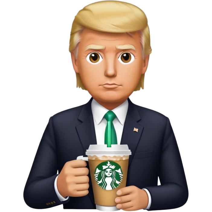 trump with stabucks drink emoji