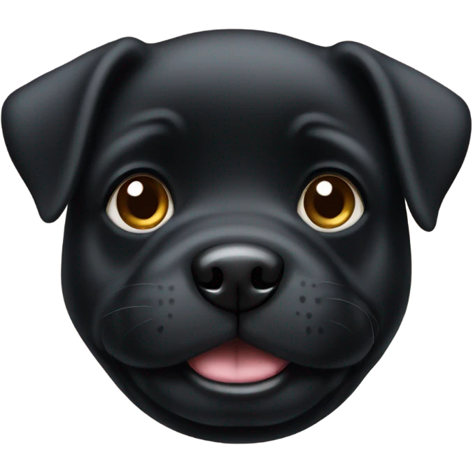 little fat black puppy emoji