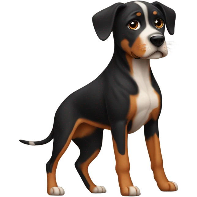 Pitbull mountain cur mix black tiger stripes  emoji