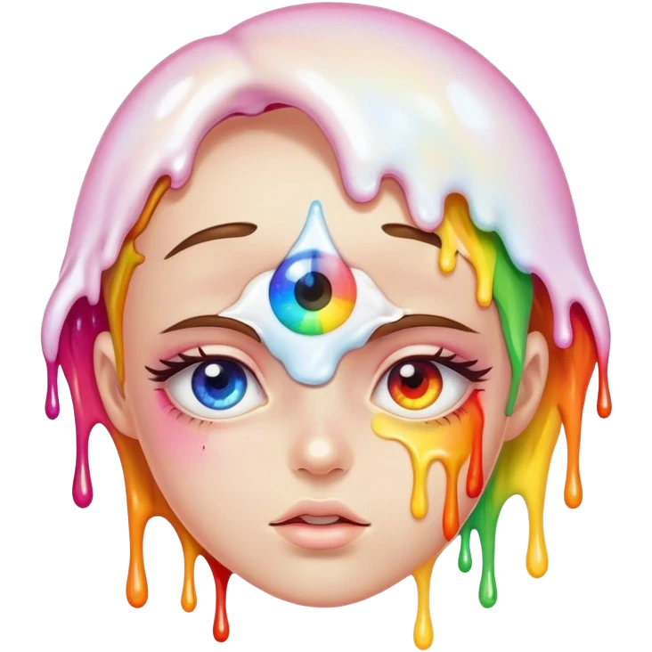 cute melted rainbow eye emoji