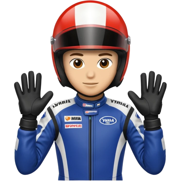 yamaha motorcycle racer with full face helmet emoji