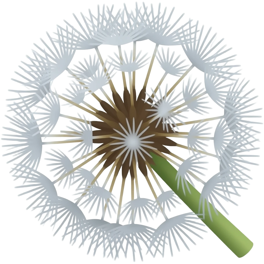 Happy  dendelion flower seeds emoji