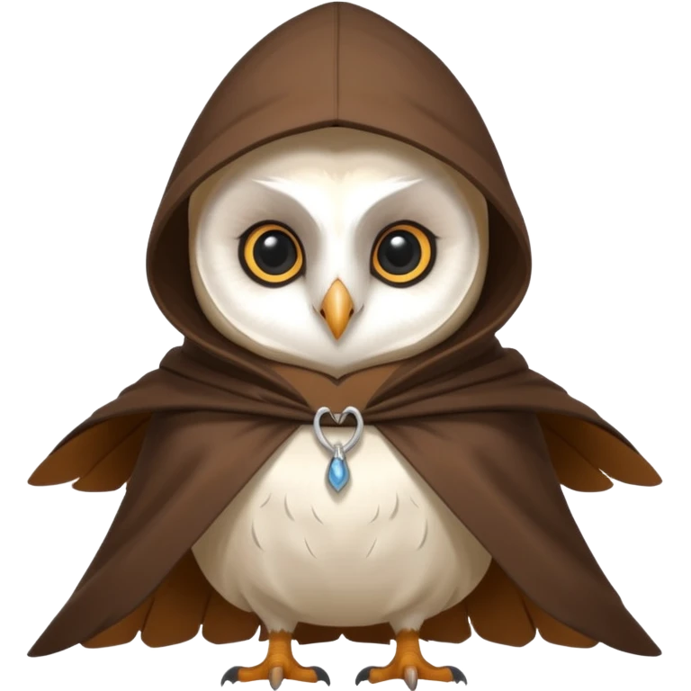 white barn owl in brown cloak emoji